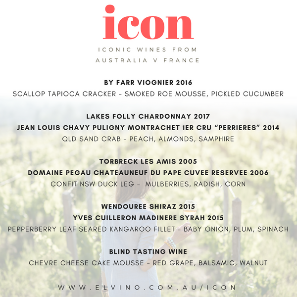 Icon: Australia vs France Wine Dinner Christmas gift Sydney wine tasting
