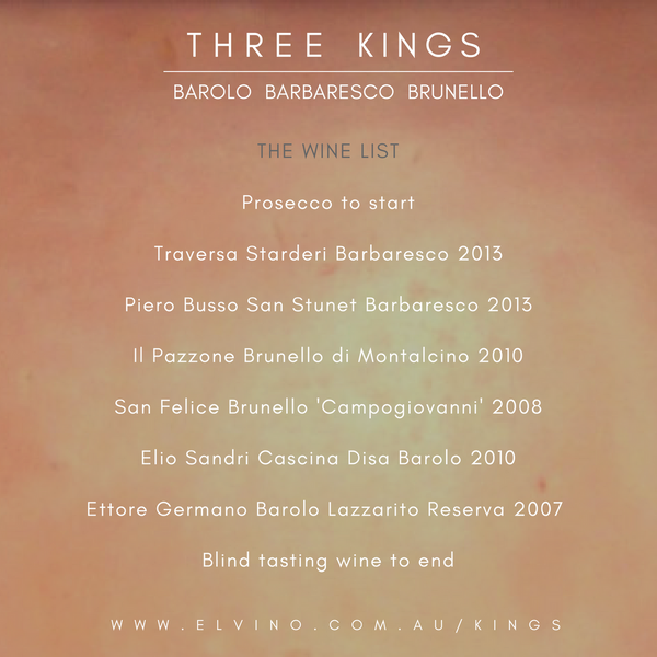 Three Kings: Wine Tasting Dinner