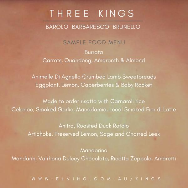 Three Kings: Wine Tasting Dinner